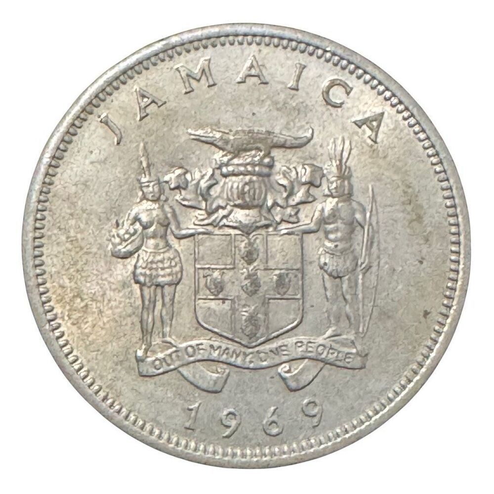 JAMAICA ( Wide Legend) KM48  1969 20 CENTS  COIN Ungraded FIRST INDEPENDENT COIN